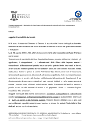 oggetto: tracciabilità dei mutui. Mi è stato richiesto dal Direttore di