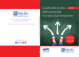 Guida Orientamento all`Università e ai Test di