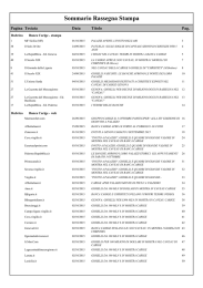 Sommario Rassegna Stampa