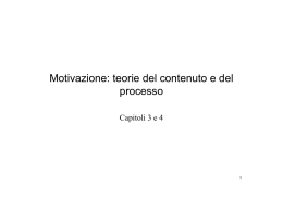 Motivazione: teorie del contenuto e del processo