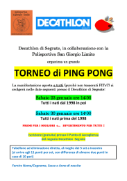 TORNEO di PING PONG - Tennistavolo SanGiorgio Limito