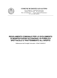 Regolamento per lo svolgimento delle manifestazioni di pubblico