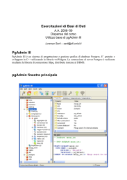Uso di PgAdmin