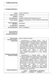 Curriculum - Azienda Sanitaria Provinciale di Caltanissetta