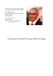 Curriculum Vitae del Prof. Ing. Mario M. Foglia