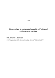 9. Strumenti per la gestione della qualità (S. Palini - S. De