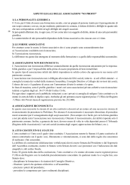 ASPETTI LEGALI DELLE ASSOCIAZIONI “NO PROFIT” 1) LA