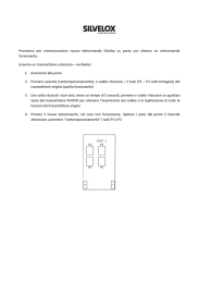 Procedura per memorizzazione nuovo telecomando Silvelox su