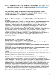 Visite mediche d`idoneità effettuate in azienda