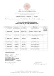 ESAMI DI LAUREA – I° SESSIONE A.A. 2014/2015 Tutte le