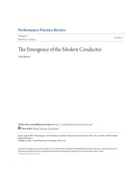 The Emergence of the Modern Conductor