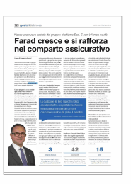 Farad cresce e si rafforza nel comparto assicurativo