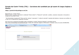 Portale dei Centri Trinity (TOL) – Iscrizione dei candidati per gli