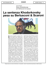 La sentenza Khodorkovsky pesa su Berlusconi