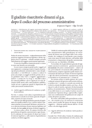 Il giudizio risarcitorio dinanzi al g.a. dopo il codice del processo