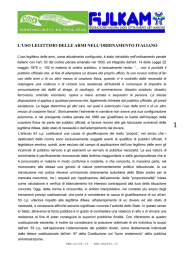 l`uso legittimo delle armi nell`ordinamento italiano