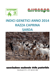 indici genetici anno 2014 razza caprina sarda