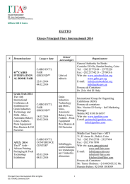 EGITTO Elenco Principali Fiere Internazionali 2014