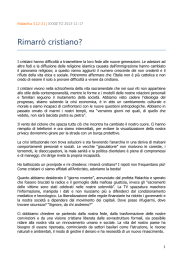 Malachia 3,12-21 Rimarrò cristiano?