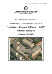 “Aliquota ex Caserma D. Chiesa– ID.803” Palazzina Principale