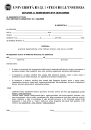 Domanda di sospensione - Universit&agrave; degli Studi dell`Insubria