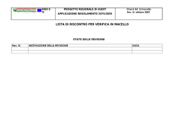 LISTA DI RISCONTRO PER VERIFICA IN MACELLO