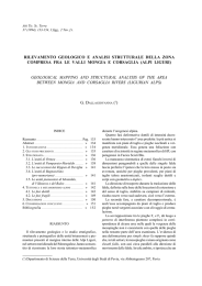 rilevamento geologico e analisi strutturale della zona compresa fra