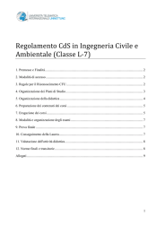 Regolamento CdS in Ingegneria Civile e Ambientale (Classe L-7)