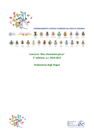 2&deg; edizione, as 2014-2015 Graduatoria degli Slogan