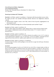 1 Corso di Laurea in Ottica e Optometria Corso di Elementi di Fisica