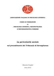 La pericolosità sociale nel procedimento del Tribunale di Sorveglianza