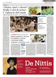 «Musica, sport e cinema? Meglio i corsi di cucina» E` esplosa la chef