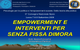 EMPOWERMENT E INTERVENTI PER SENZA FISSA DIMORA