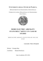 MORE ELECTRIC AIRCRAFT: STATO DELL`ARTE E UN CASO DI