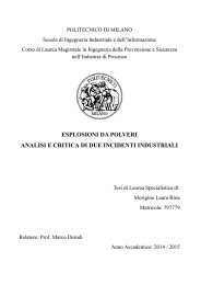 ESPLOSIONI DA POLVERI ANALISI E CRITICA DI DUE INCIDENTI