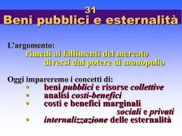 BENI PUBBLICI - Facoltà di Economia