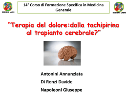 “Terapia del dolore:dalla tachipirina al trapianto cerebrale?”