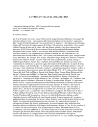 LETTERATURA ITALIANA IN CINA