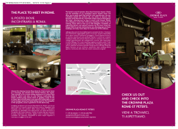 Crowne Plaza Rome - St. Peter`s - Hotel Brochure