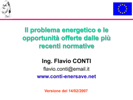 Il problema energetico e le opportunità offerte dalle più recenti