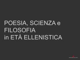 Poesia, scienza e filosofia in età ellenistica