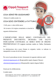 COSA SERVE PER SDOGANARE? COSA DEVE CONTENERE LA