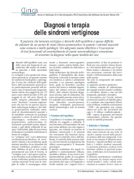 Diagnosi e terapia delle sindromi vertiginose