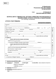 1 Al Dipartimento Prevenzione della ASL FOGGIA Di SAN SEVERO
