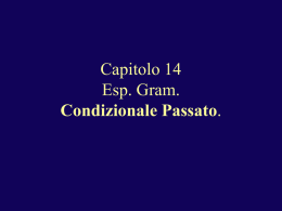 Capitolo 14 Esp. Gram. Condizionale Passato.