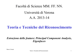 Teoria e Tecniche del Riconoscimento Estrazione delle feature