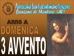 Lectio Divina di Avvento 2013 - Parrocchia San Valentiniano Vescovo