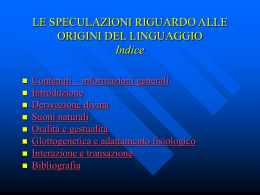 STORIA DELLA LINGUA E CAMBIAMENTO LINGUISTICO