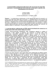 L`inammissibilità costituzionale delle lesioni alla concorrenza da