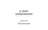 Il Dup - Presentazione del Dott. Vittorio Boccaletti